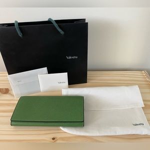 Valextra grained calfskin continental purse